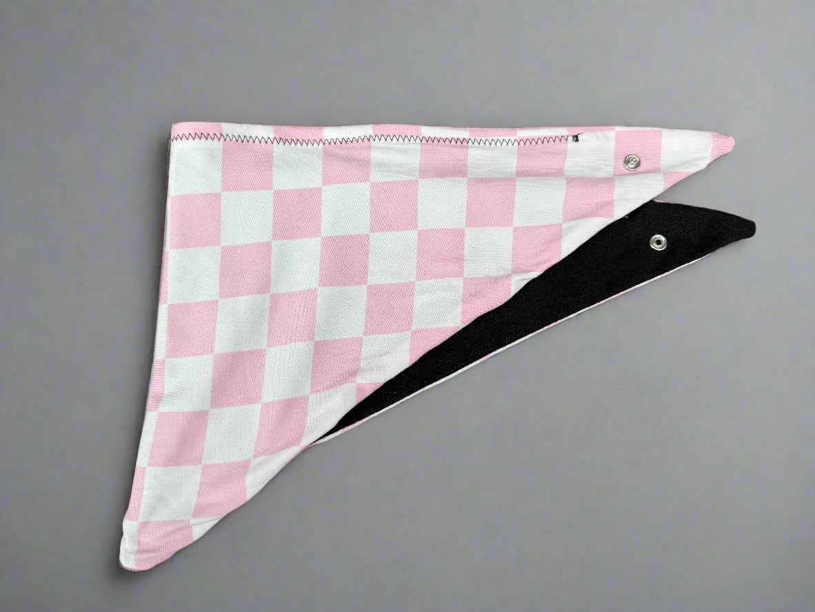Pink & White, Adjustable hemp-lined dog bandana – breathable and lightweight