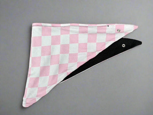 Pink & White, Adjustable hemp-lined dog bandana – breathable and lightweight
